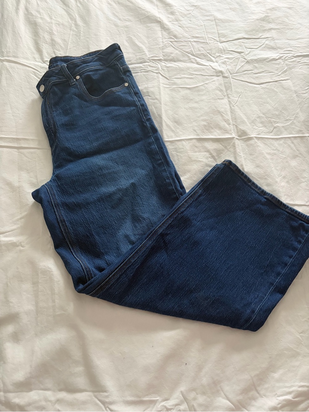 Quince Essential Dark Wash Wide-Leg Jeans Size 33 Waist